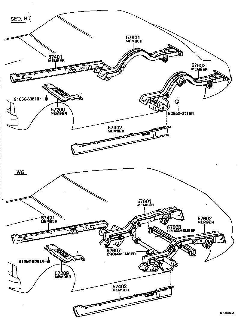 57601-20060 MEMBER SUB-ASSY, REAR FLOOR SIDE, RH product image