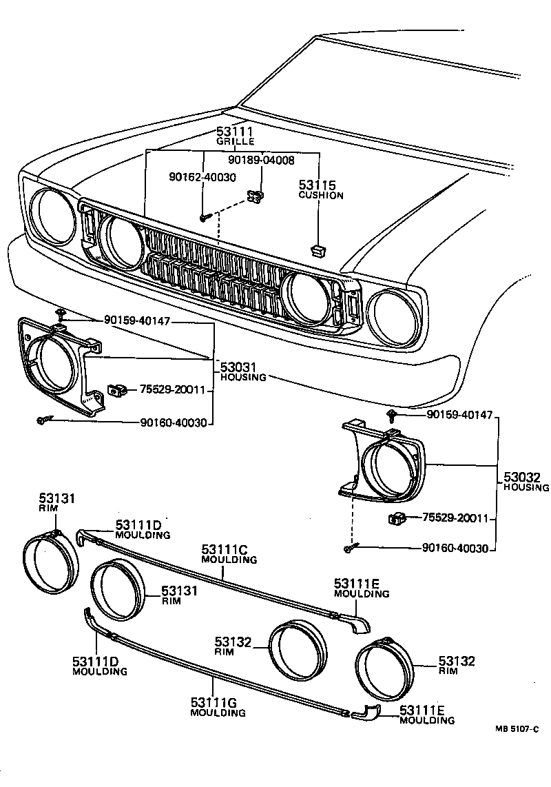 53111-14917 GRILLE, RADIATOR product image