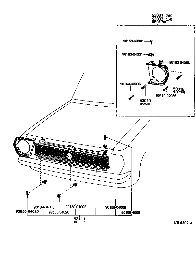 53101-19355 GRILLE, RADIATOR product image
