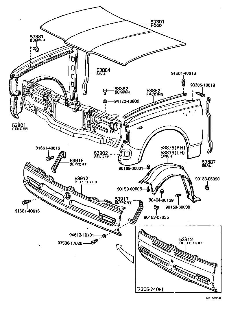 53876-89101 LINER, FRONT FENDER, LH product image