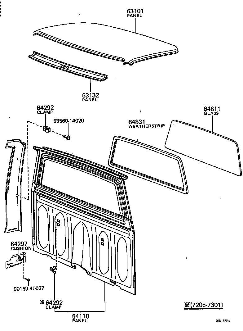 63132-89103 PANEL, WINDSHIELD HEADER, INNER product image