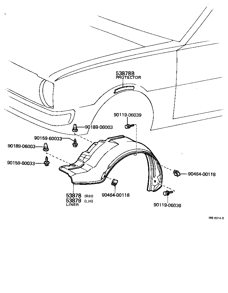 53891-12040 PROTECTOR, FRONT FENDER LINER product image