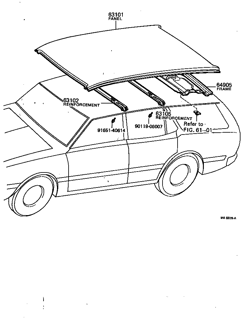 63132-20050 PANEL, WINDSHIELD HEADER, INNER product image