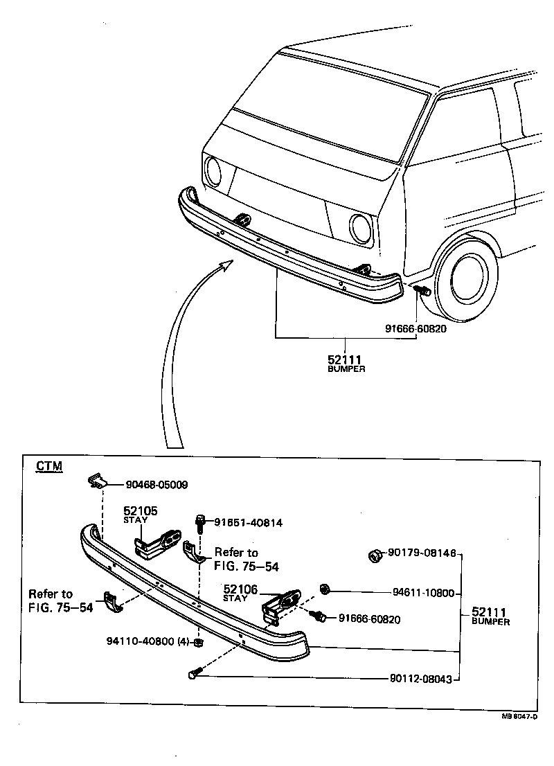 52052-29025 PAD SUB-ASSY, FRONT BUMPER, LH product image