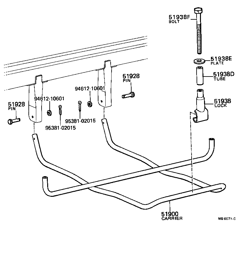 51900-28010 CARRIER ASSY, SPARE WHEEL product image