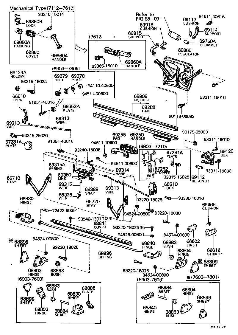 65640-90356 HINGE ASSY, BACK DOOR, LH product image