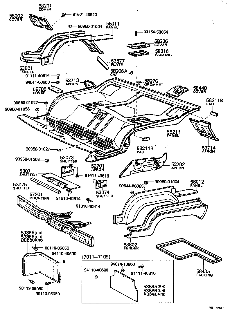 57102-95700 MEMBER SUB-ASSY, FRONT SIDE, LH product image