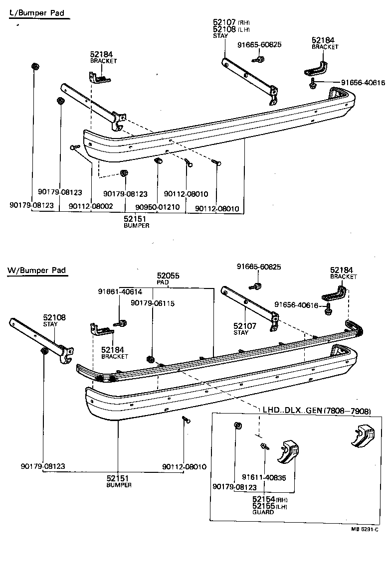 52083-91601 STAY SUB-ASSY, REAR BUMPER, RH product image