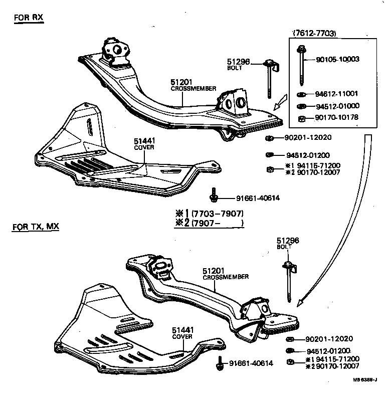 51296-22011 BOLT, FRONT SUSPENSION MEMBER MOUNTING product image