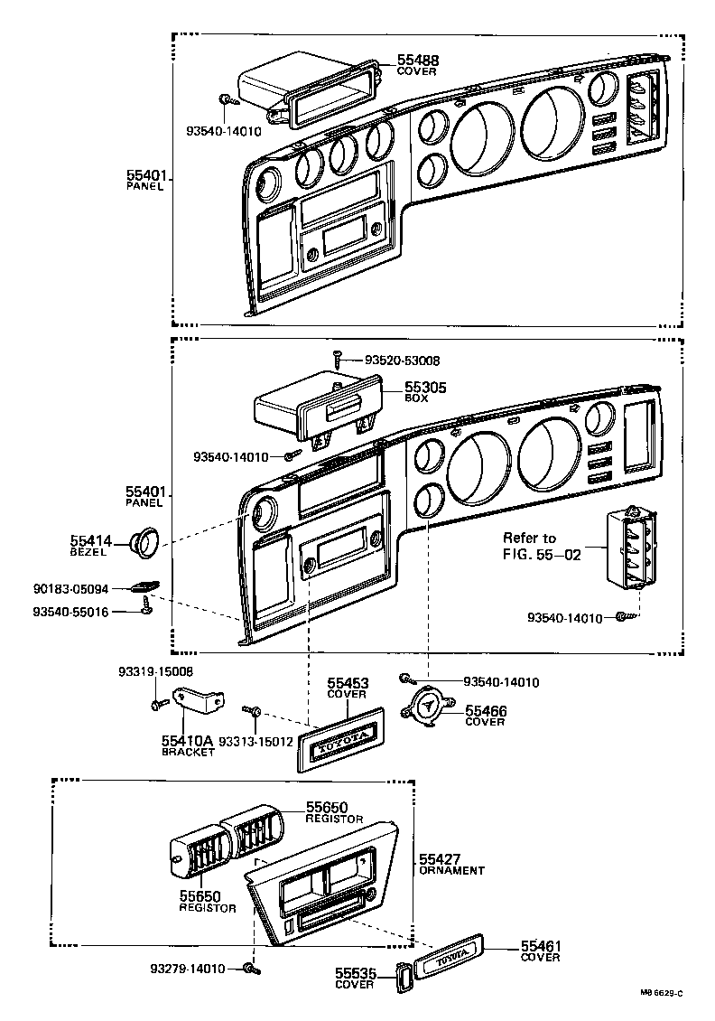 55404-12340 PANEL SUB-ASSY, INSTRUMENT CLUSTER FINISH product image