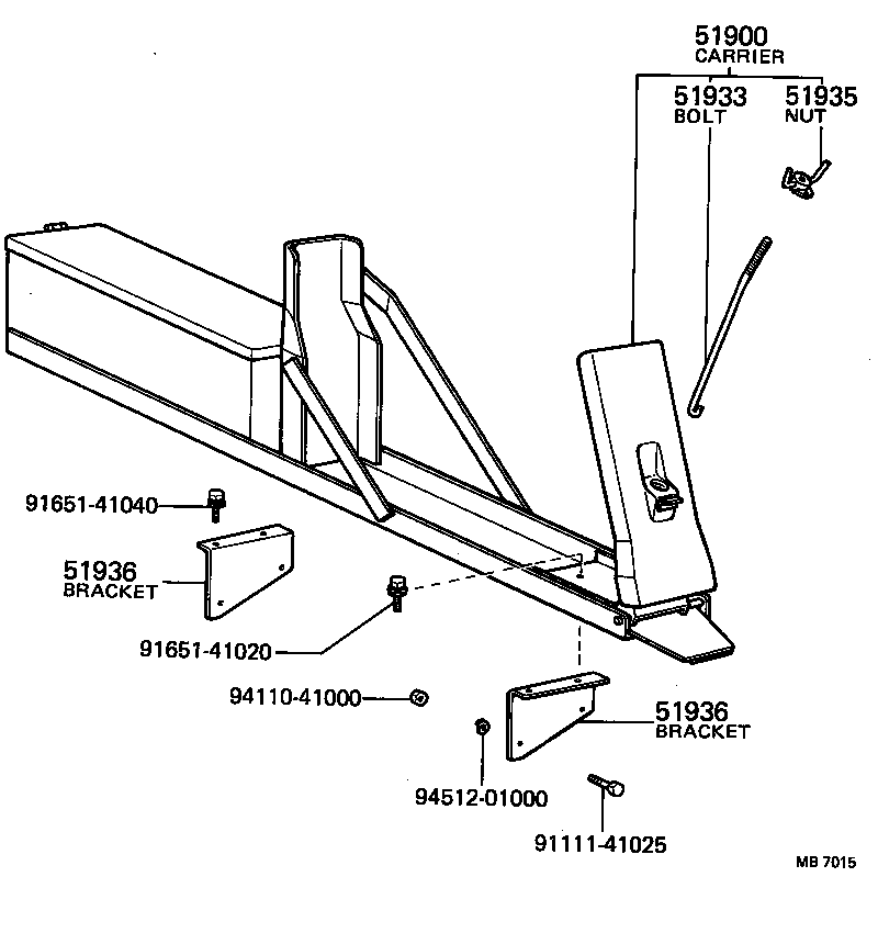 51938-96304 BRACKET, SPARE WHEEL CARRIER product image