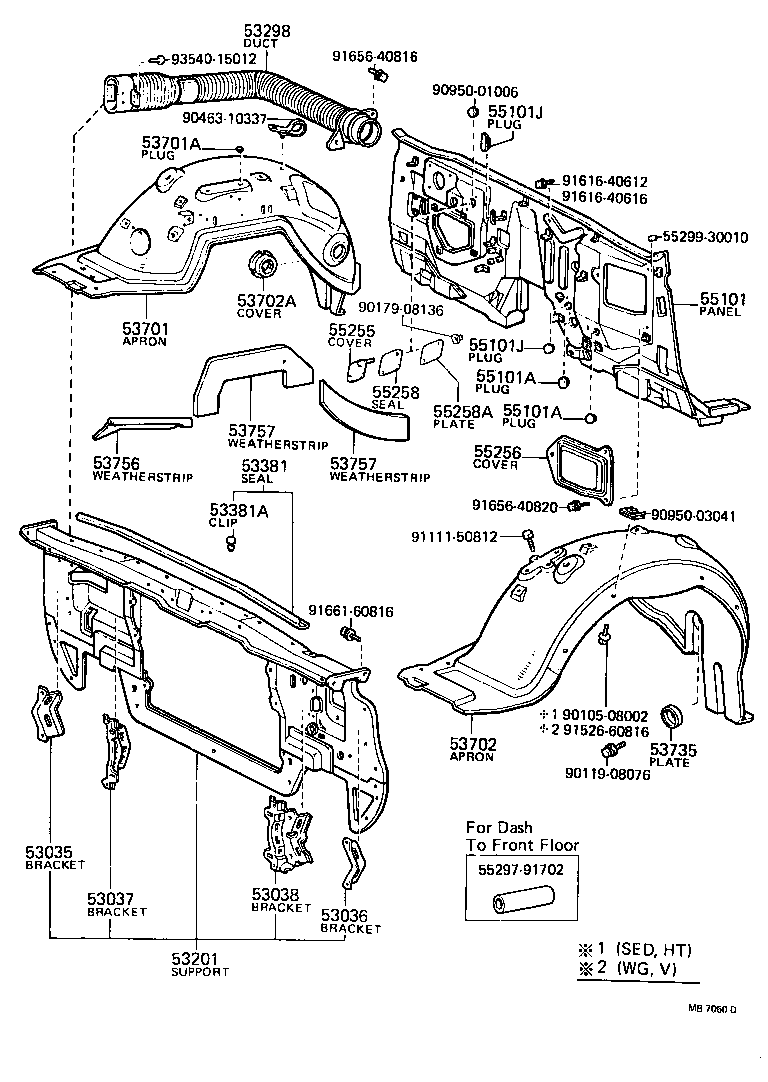 53381-30030 SEAL, HOOD TO RADIATOR SUPPORT product image