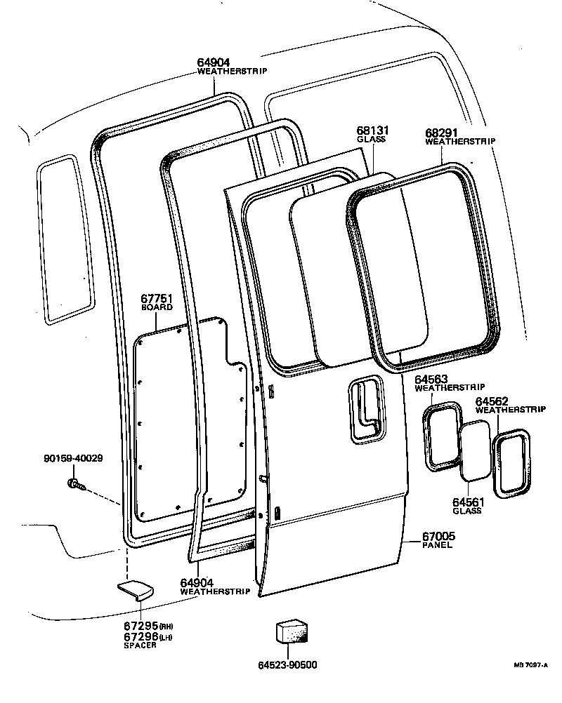 64535-90740 GLASS, BACK DOOR product image