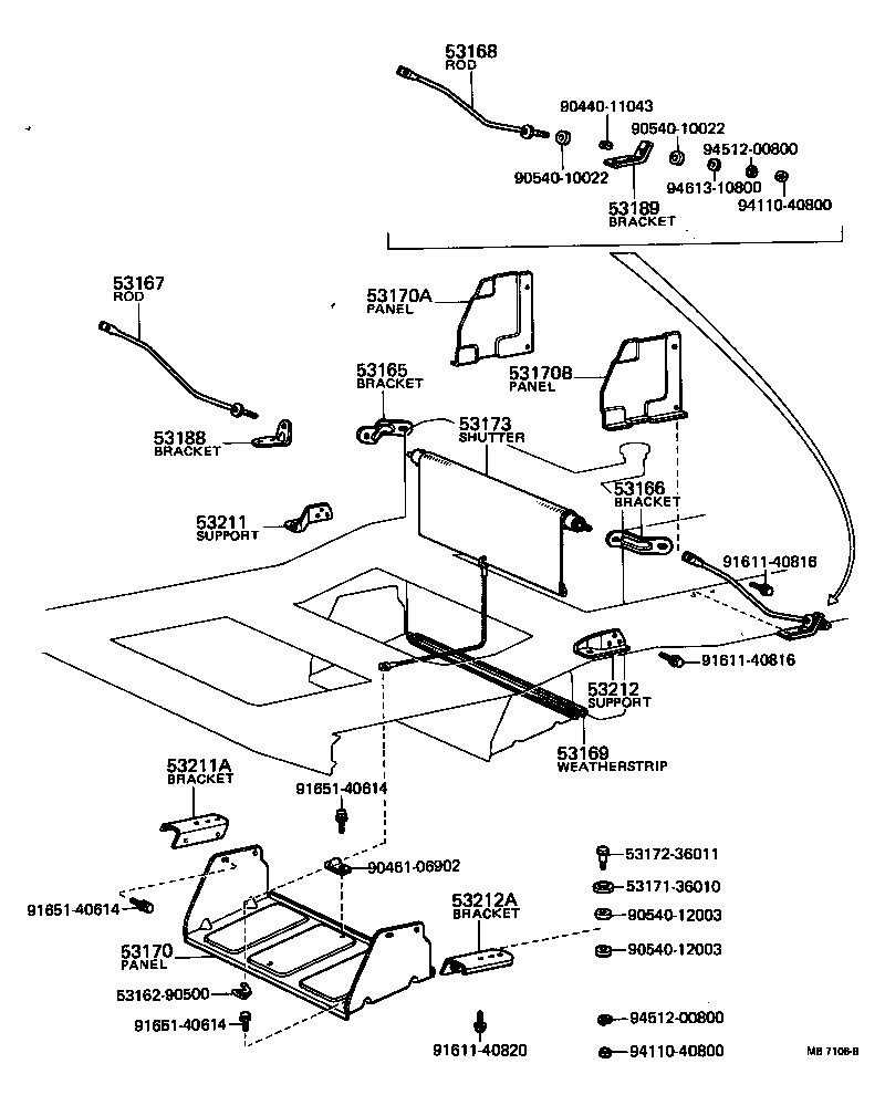 51411-36050 BRACKET, RADIATOR SUPPORT, RH product image