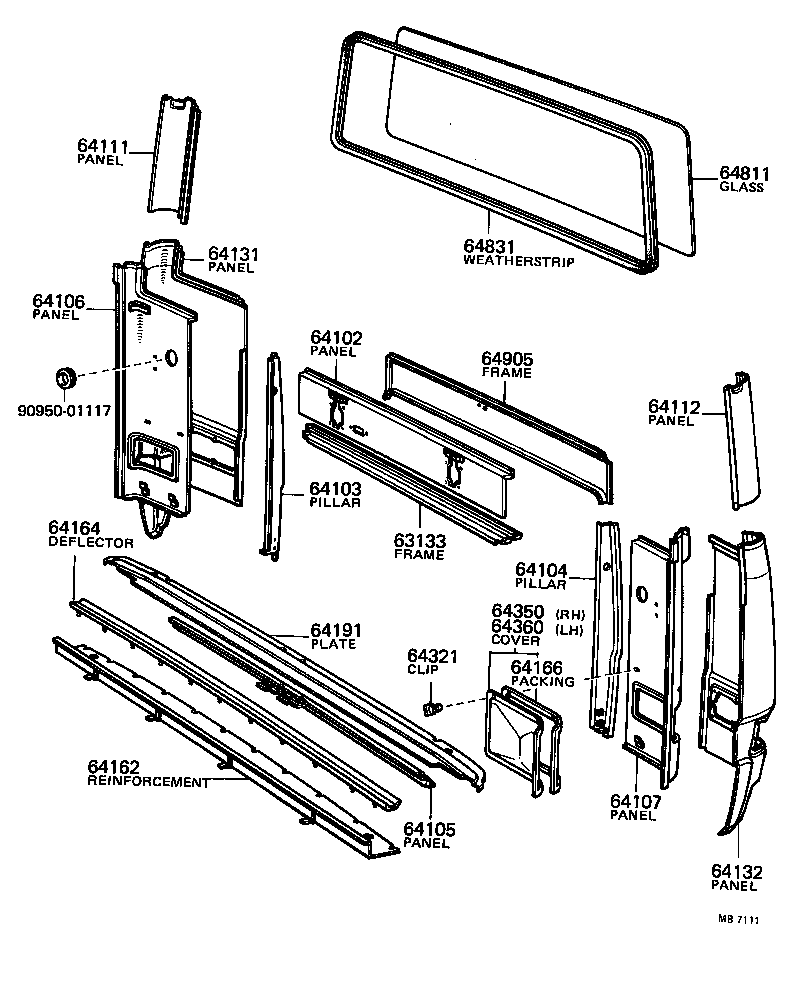 64181-90501 PANEL, WINDSHIELD HEADER, INNER product image