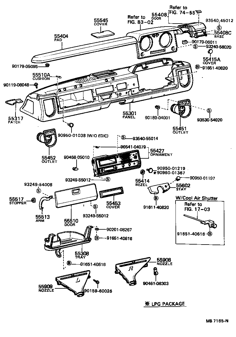 55301-95448 PANEL SUB-ASSY, INSTRUMENT product image