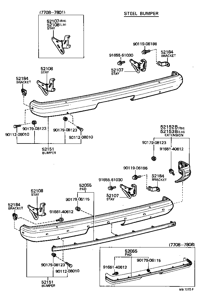 52159-14051 COVER, REAR BUMPER product image