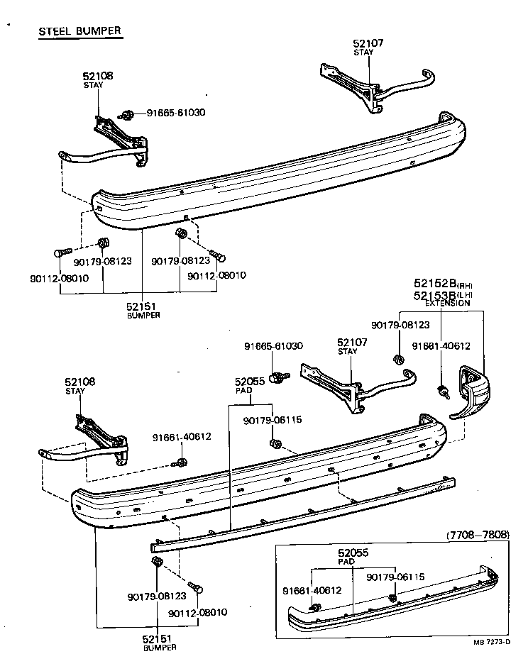 52159-14051 COVER, REAR BUMPER product image