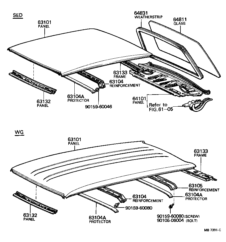 63103-14040 REINFORCEMENT SUB-ASSY, ROOF PANEL, CENTER product image
