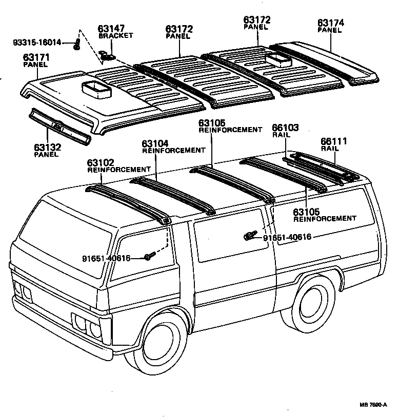 63132-95413 PANEL, WINDSHIELD HEADER, INNER product image