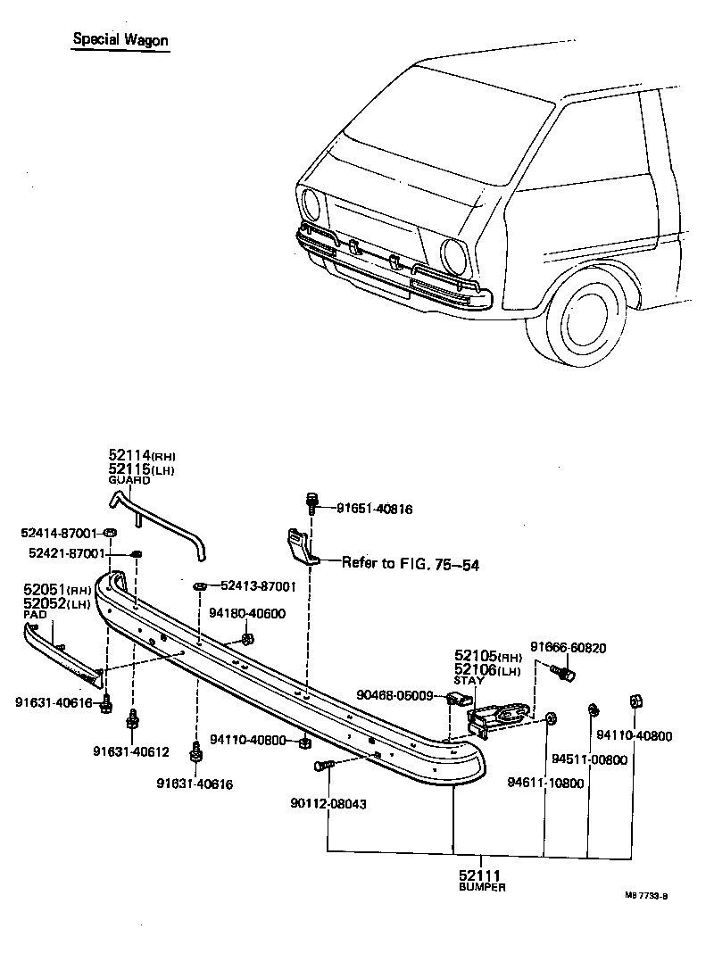 52052-29025 PAD SUB-ASSY, FRONT BUMPER, LH product image