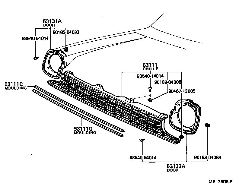 53131-19476 DOOR, HEADLAMP, RH product image