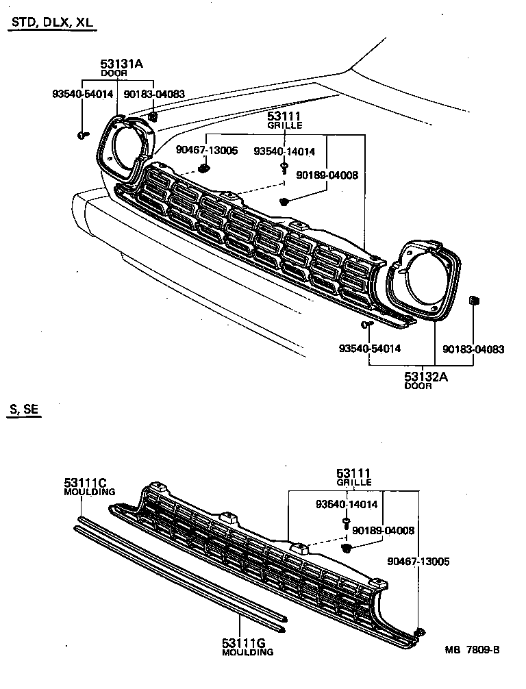 53131-19348 DOOR, HEADLAMP, RH product image