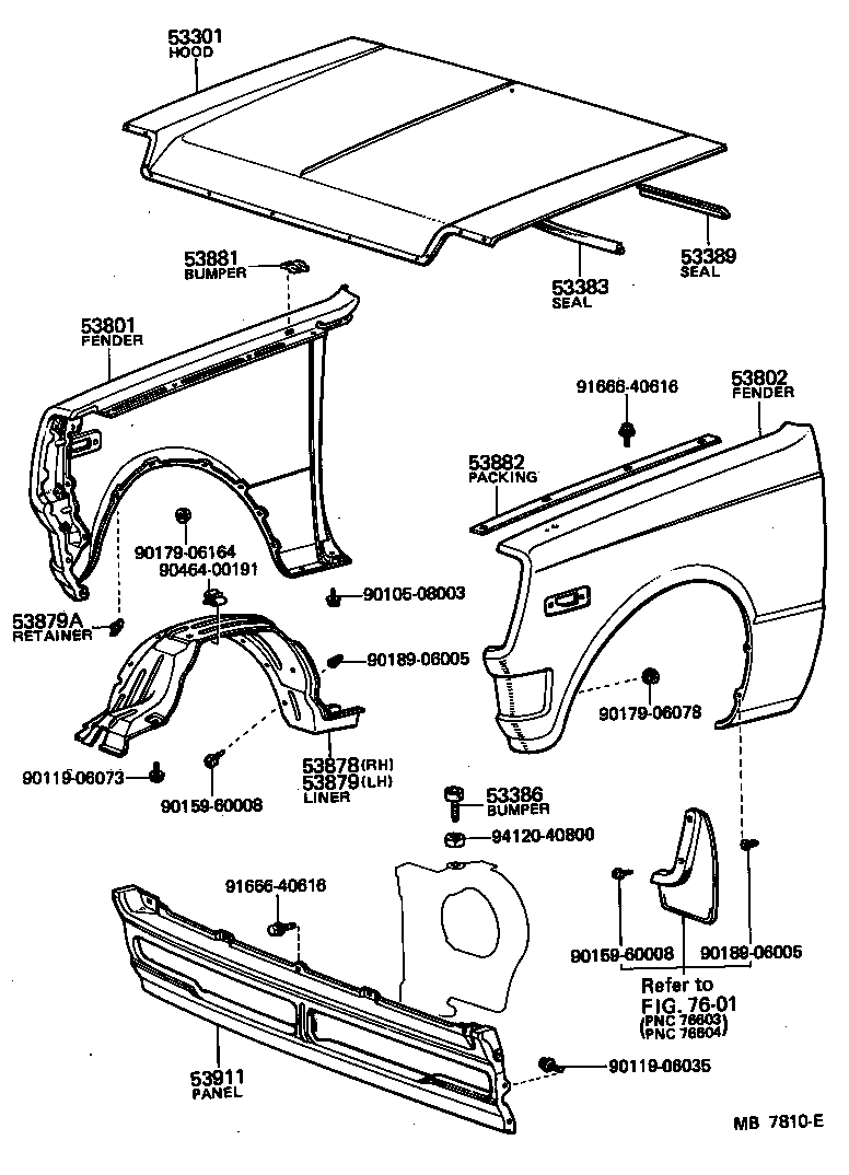 53801-10291 FENDER SUB-ASSY, FRONT RH product image