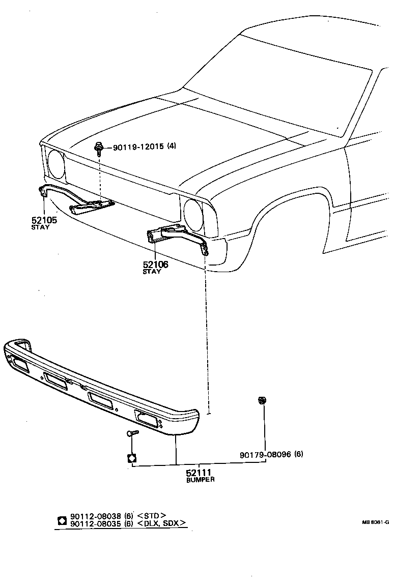52102-95111 EXTENSION, FRONT BUMPER, RH product image