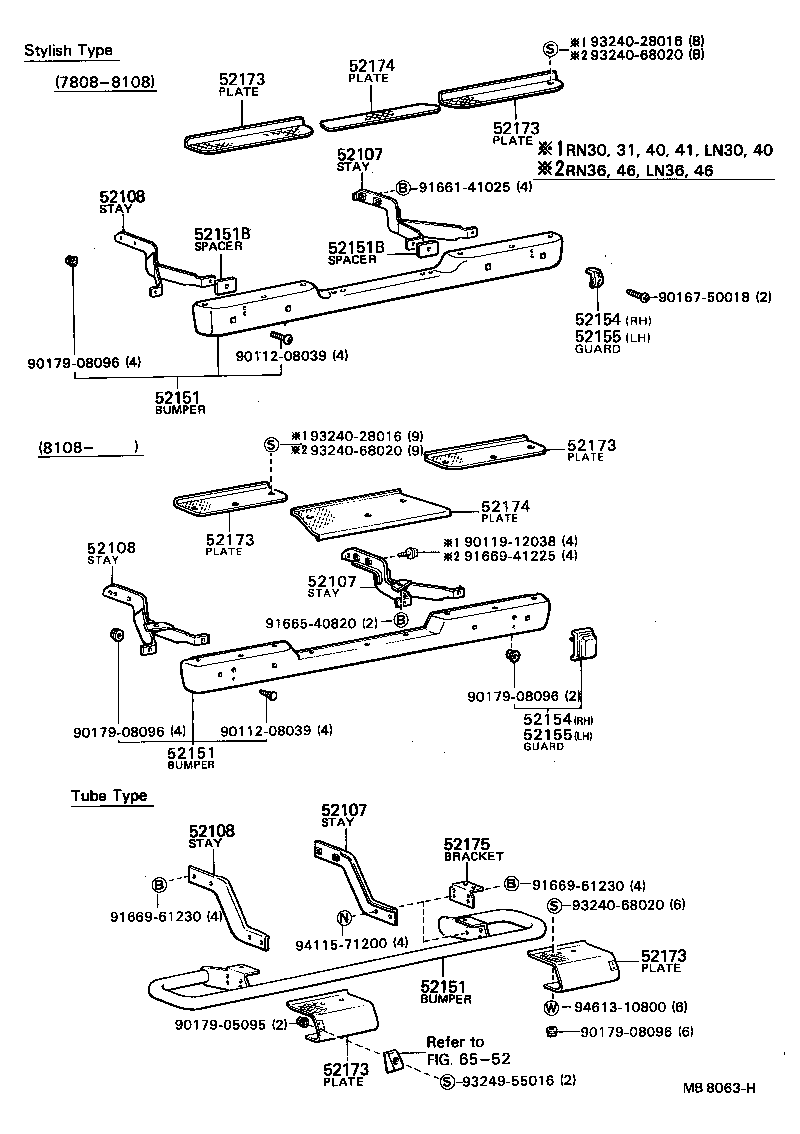 52016-89105 STAY SUB-ASSY, REAR BUMPER, LH product image