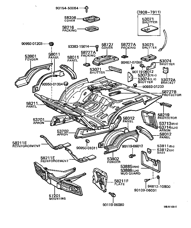 57102-87006 MEMBER SUB-ASSY, FRONT SIDE, LH product image