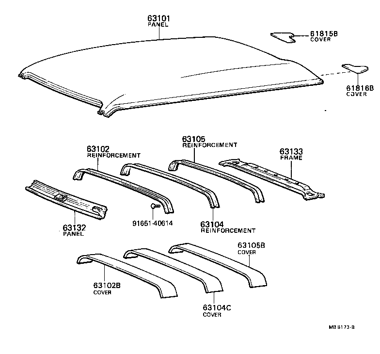 63132-87002 PANEL, WINDSHIELD HEADER, INNER product image