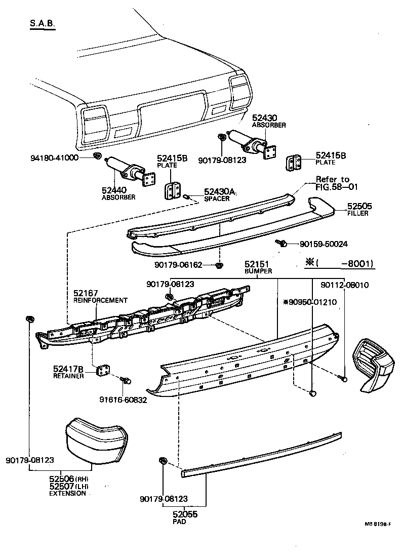 52083-91601 STAY SUB-ASSY, REAR BUMPER, RH product image