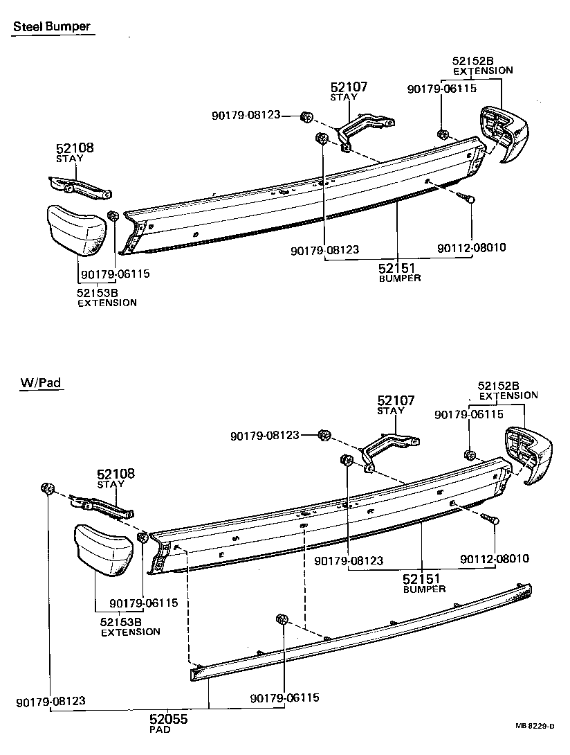 52159-20031 COVER, REAR BUMPER product image