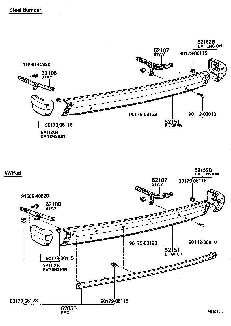52159-20031 COVER, REAR BUMPER product image