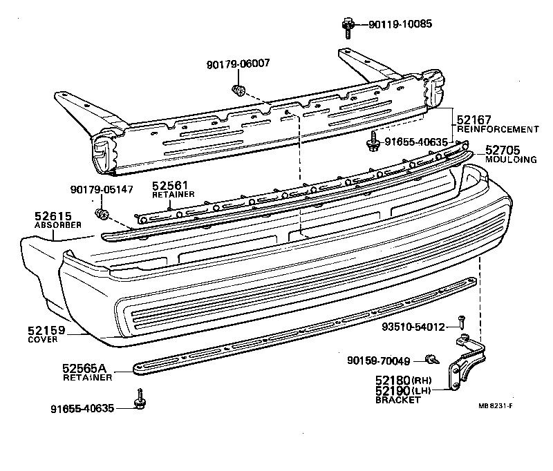 52159-20031 COVER, REAR BUMPER product image