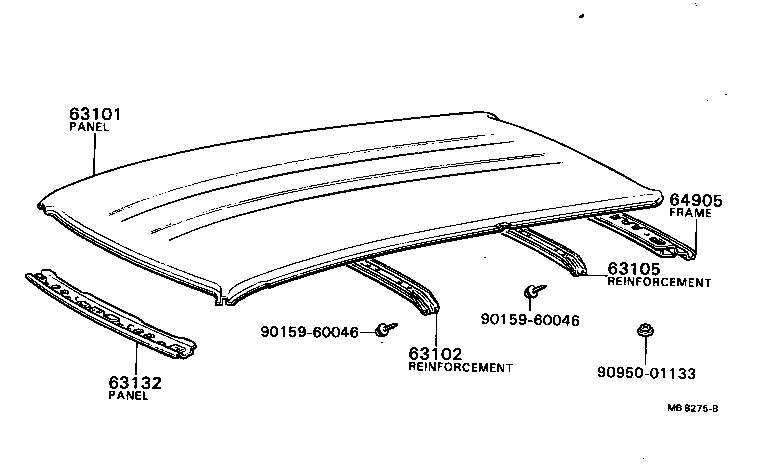 63102-20010 PANEL, WINDSHIELD HEADER, INNER product image