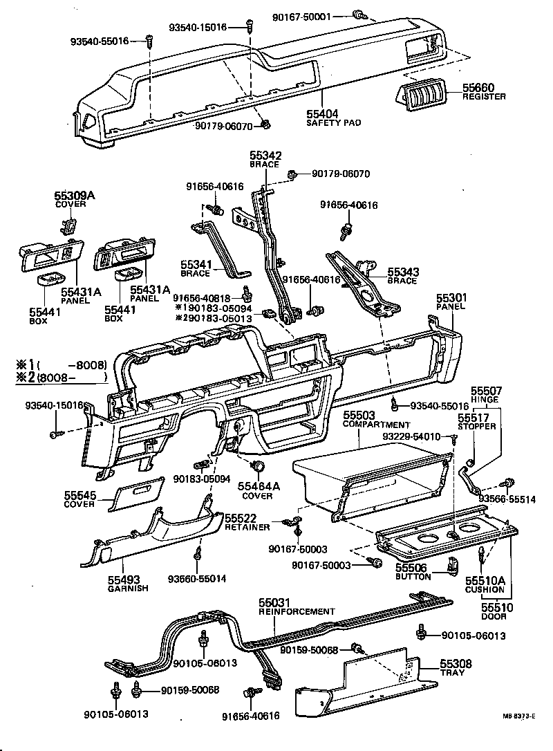 55307-20040 BRACE, INSTRUMENT PANEL, NO.2 product image