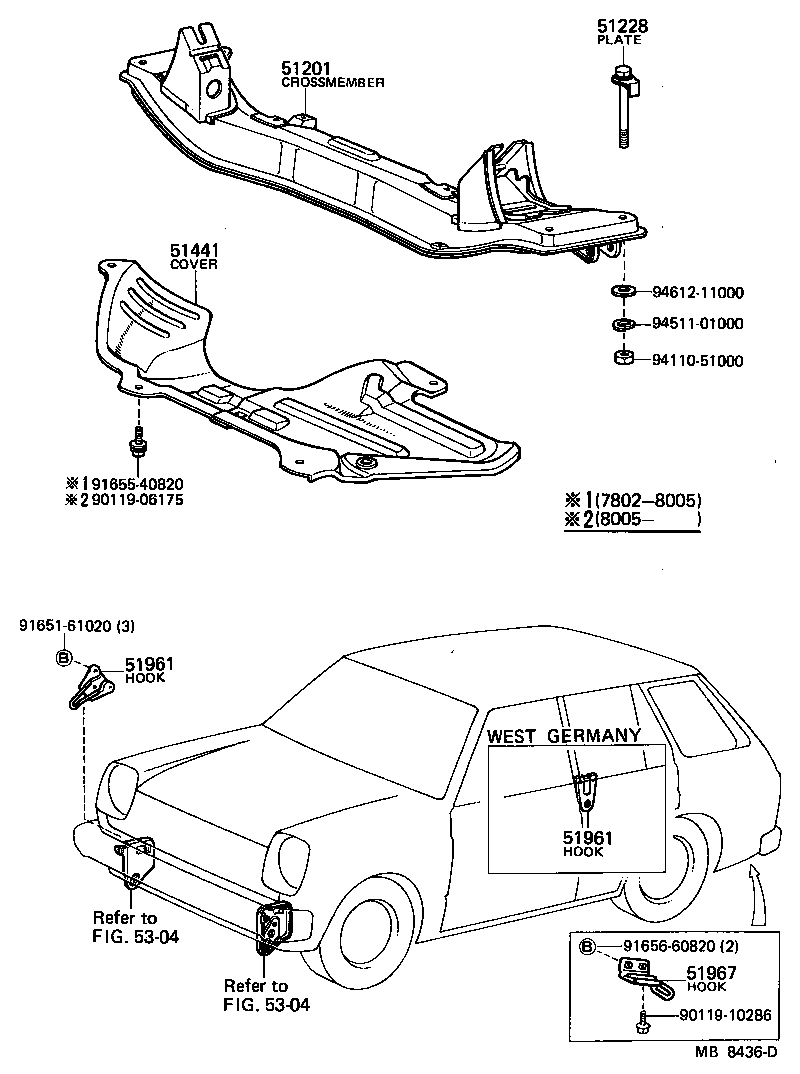 51229-10010 PLATE, SUSPENSION MEMBER SET product image