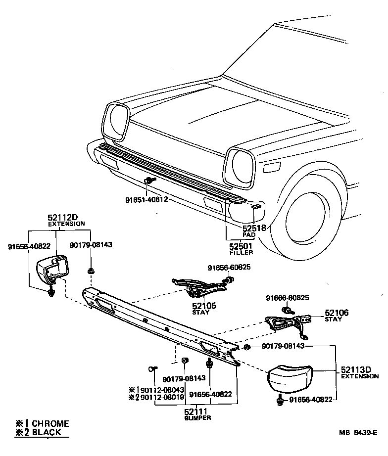 52102-19145 EXTENSION, FRONT BUMPER, RH product image