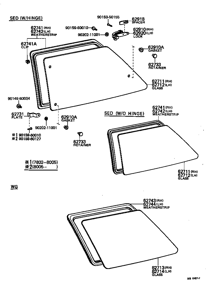 62735-12010 RETAINER, QUARTER OR SIDE WINDOW HINGE product image
