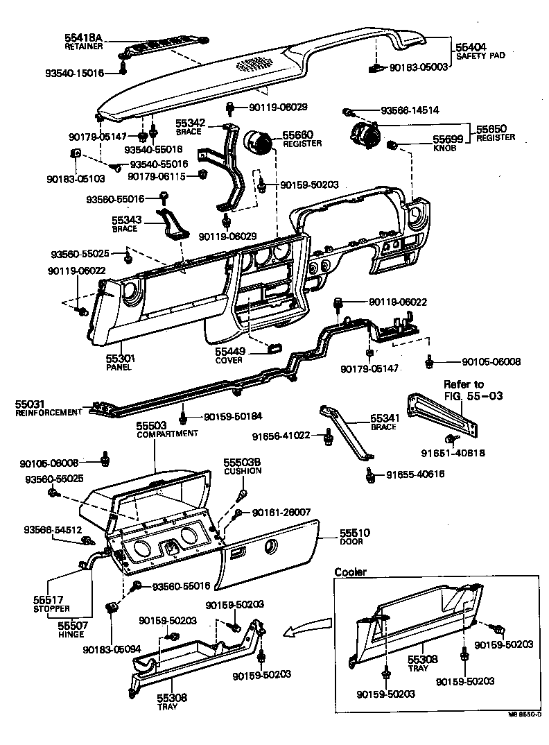 55538-22010 COVER, COOLER SWITCH HOLE product image
