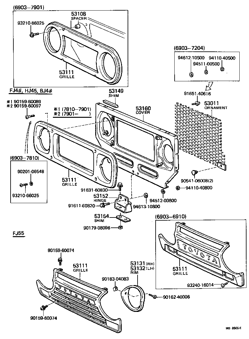 53111-90300 GRILLE, RADIATOR product image