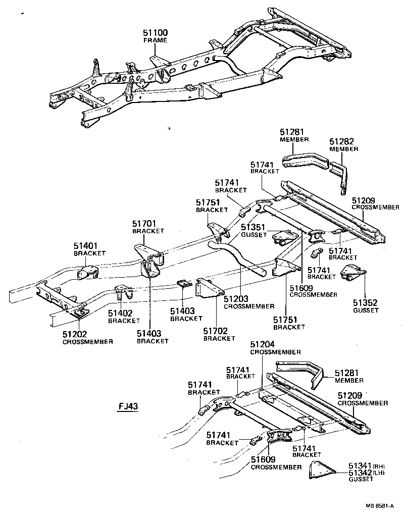 51001-60243 FRAME ASSY product image