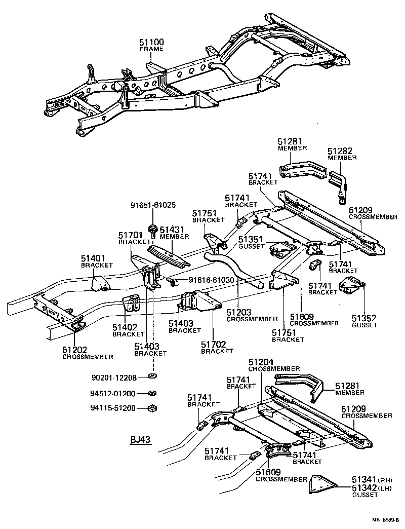51001-60243 FRAME ASSY product image
