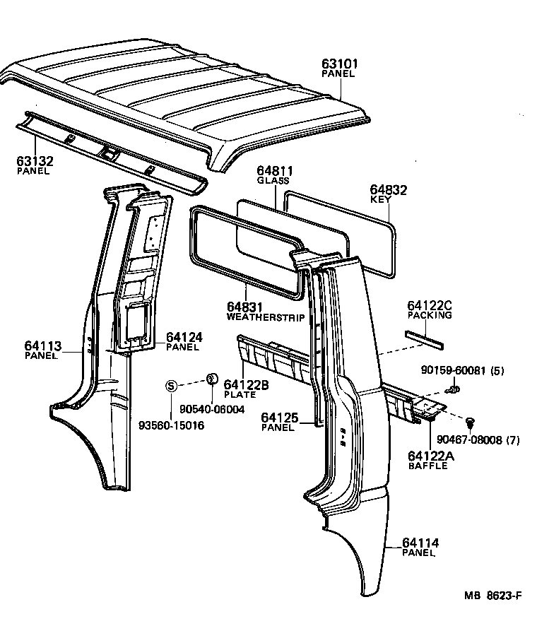 63103-95016 PANEL, WINDSHIELD HEADER, INNER product image