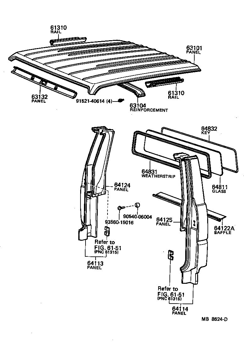 63103-95016 PANEL, WINDSHIELD HEADER, INNER product image