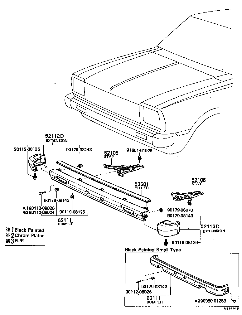 52102-19215 EXTENSION, FRONT BUMPER, RH product image