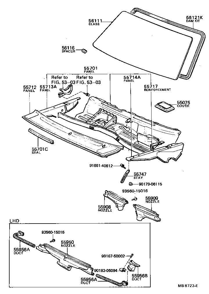04562-30030 DAM KIT, WINDSHIELD GLASS product image