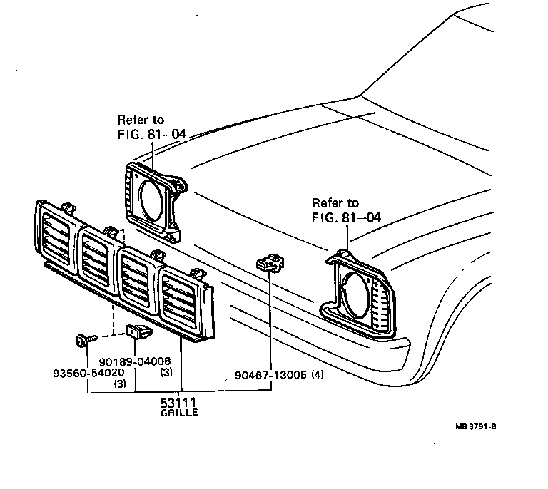 53100-95117 GRILLE, RADIATOR product image